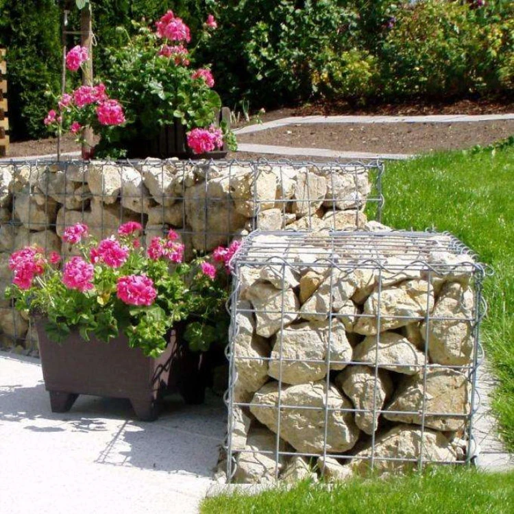 Hot Sale Landscape Wall Stone Cage Garden Decoration Green Welding Explosion-Proof Gabion Mesh