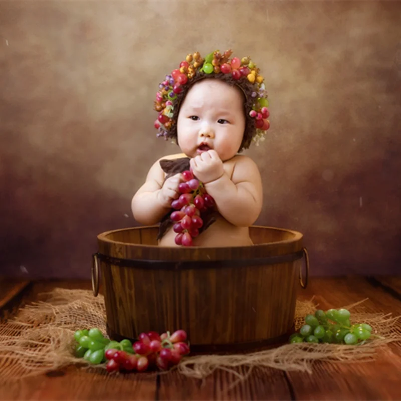 Flower Bonnet Sitter Size New Born Photography Props Baby Girl Floral Garden Hat Accessories  Studio Shoot Photo Props