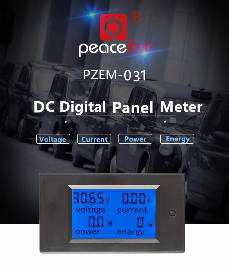 Peacefair по цене производителя PZEM-031 6 5-100V 20A Напряжение Ток Мощность работающий на постоянном токе от энергии цифровой ваттметр измеритель мощности