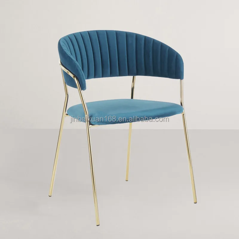 2022 new design durable quality dining room chairs hotel gold velvet blue wedding table chairs