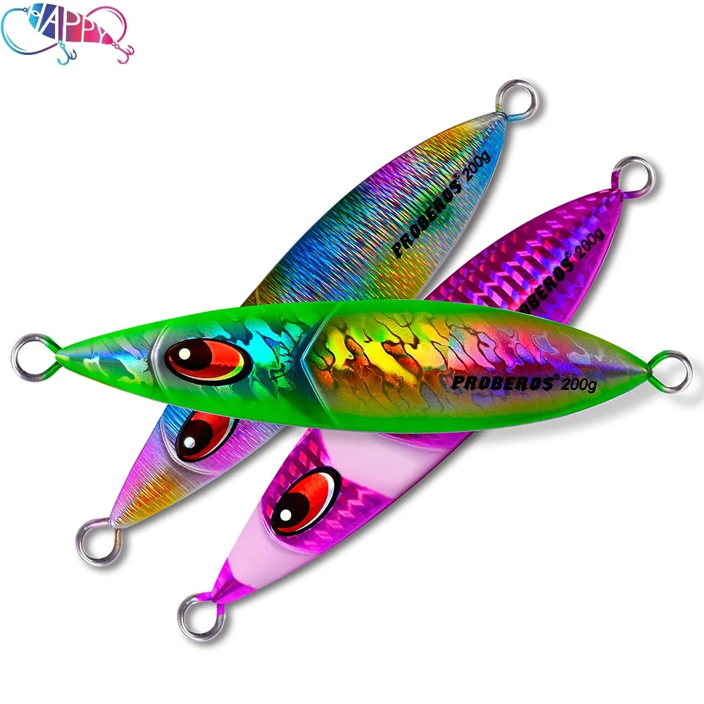 Wholesale 160g 200g Slow Pitch Jigging Lure Metal Jig Bait Lead Fish Spoons Fish-Iron Plate Hard Bait Salt water Fishing Lures
