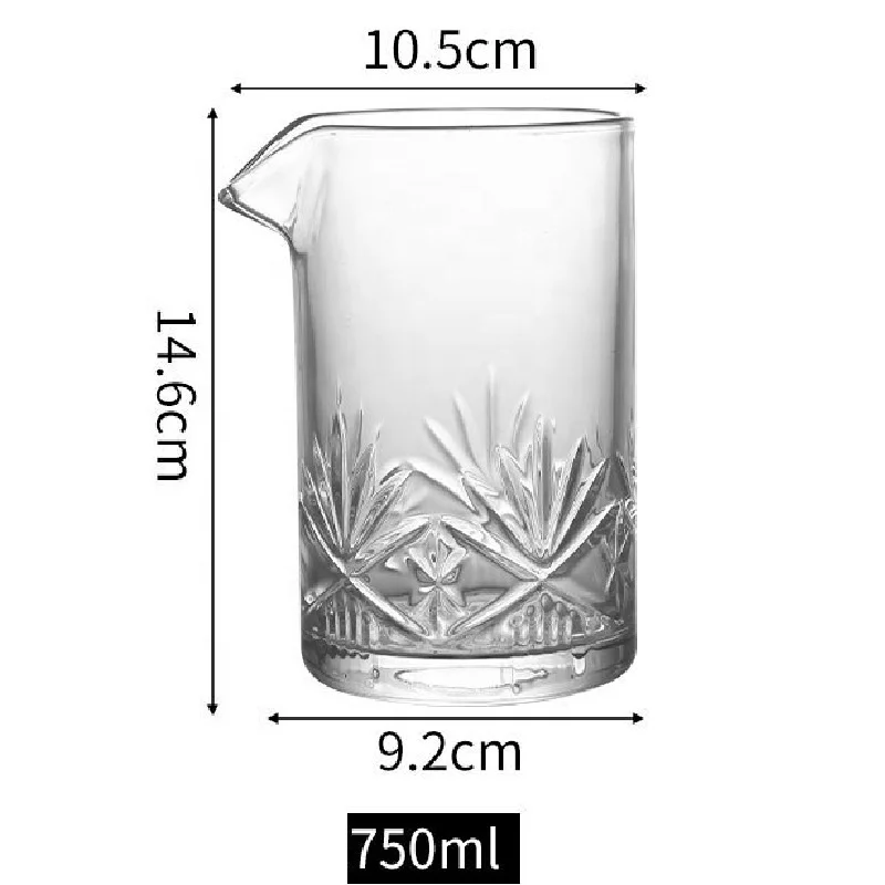18oz 24oz Customizable Crystal Cocktail Whisky Mixing Glass cup with emboss curved barware