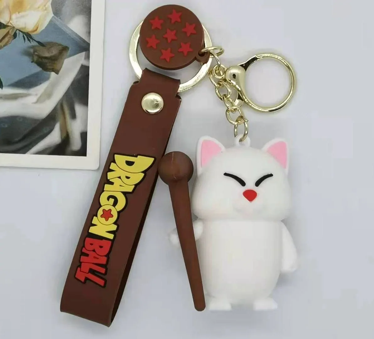 2022 Hot Sell Manufacturer Anime Figures Rubber Keychain Pvc Dragon Ball Letter Keychain