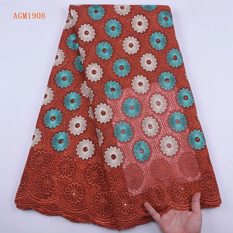 White Color Latest African Cotton Lace Fabric High Quality Nigerian Swiss Voile Lace In Switzerland Asoebi Lace Fabric 1908