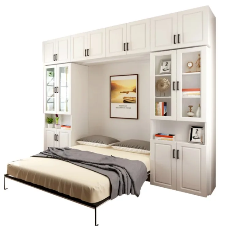 Turn over modern contracted invisible wall Murphy multifunctional push-pull desk cabinet combination bed