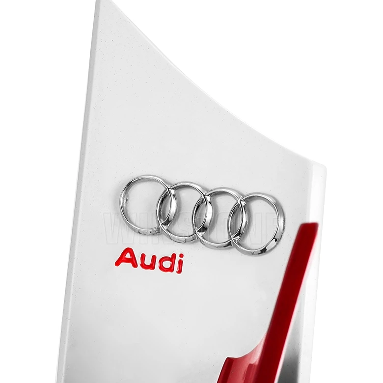 Custom metal alloy trophy for auto racing awards