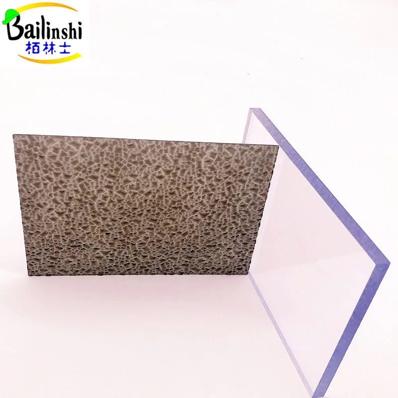 Unique Litchi Profile Embossed Textured Tint Polycarbonate Sheet For Windows