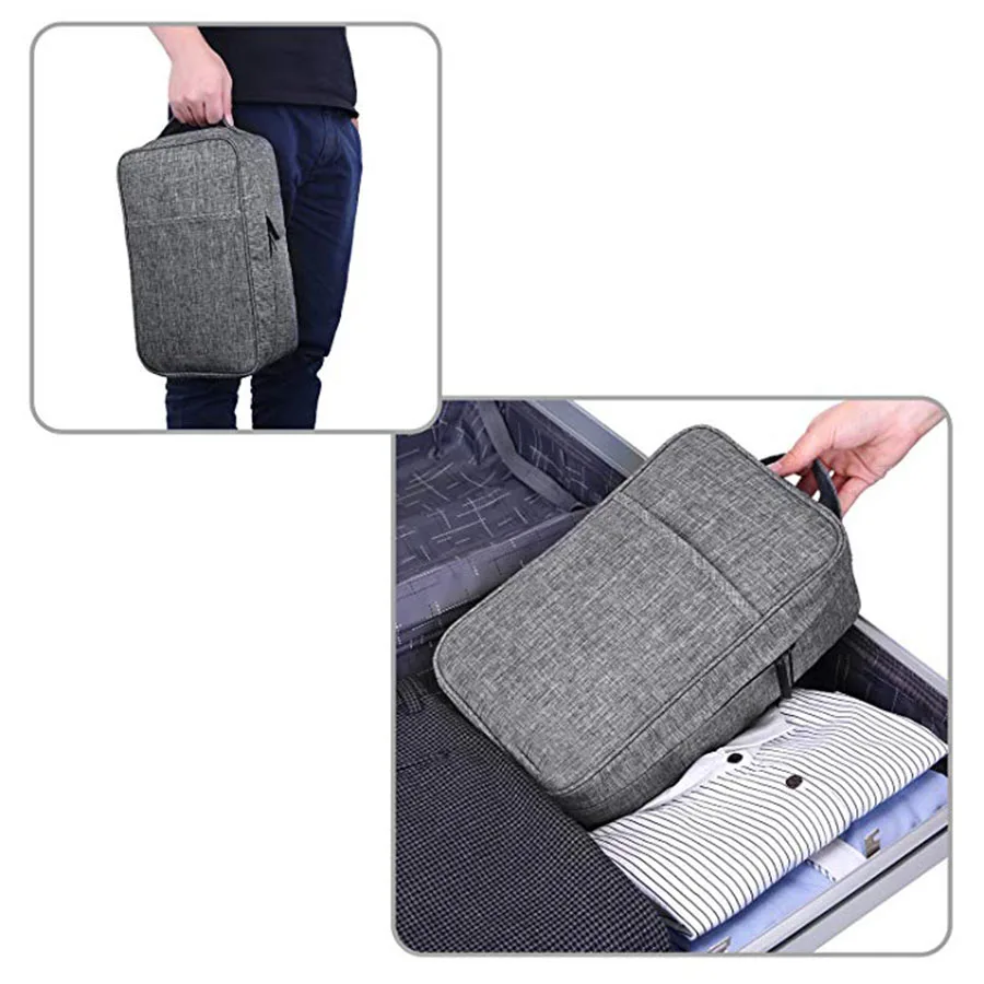 Z245 Waterproof PVC Men Leather Shoe Bag for Luggage Business Travel Easy Carry Smooth Zipper Closure Luggage Shoe Bag