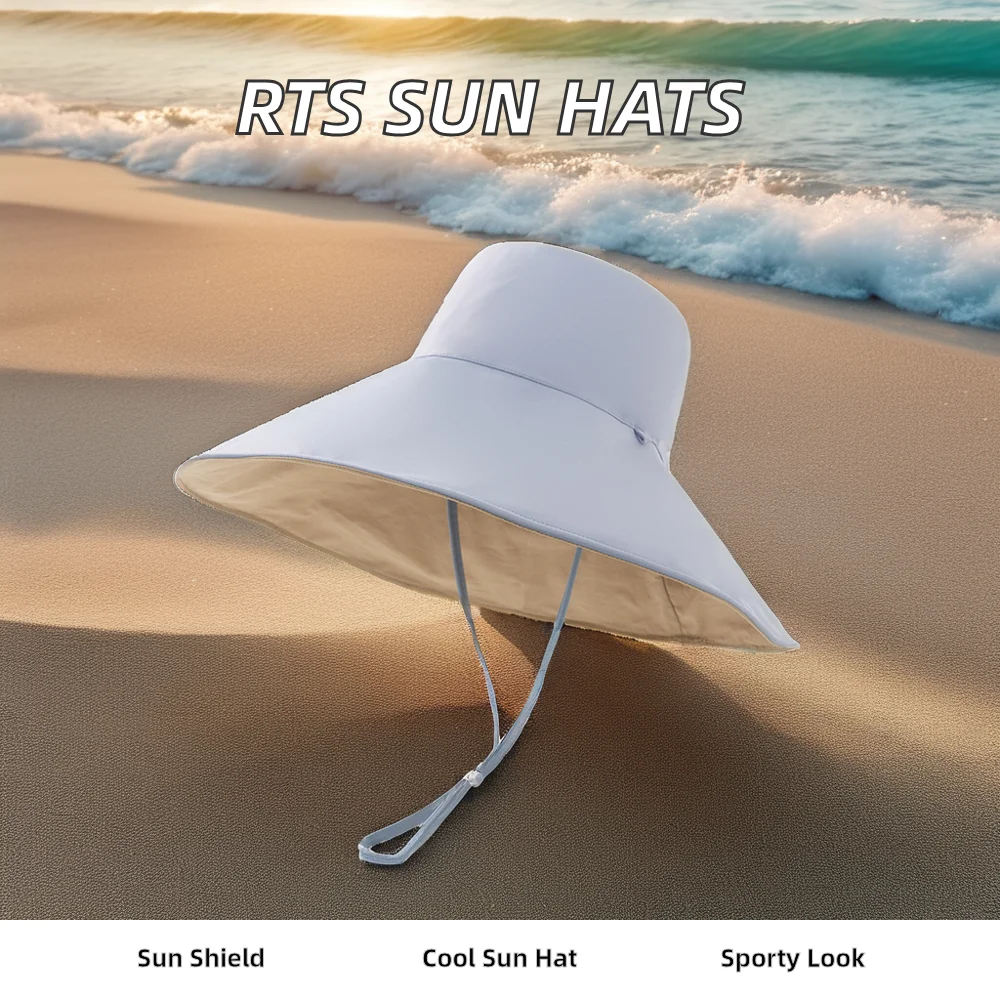 Wholesale Breathable Sun Hat for women  Custom Logo Wide Brim Boonie Hat Hiking Outdoor Activities Covered Protection Bucket Hat