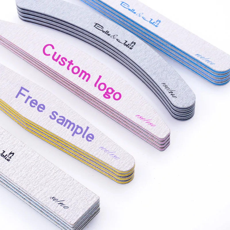 Own Branded Nail Files Nail Files 100 180 Professional Custom Printing 100/100 Grit Straight Nail File Double
