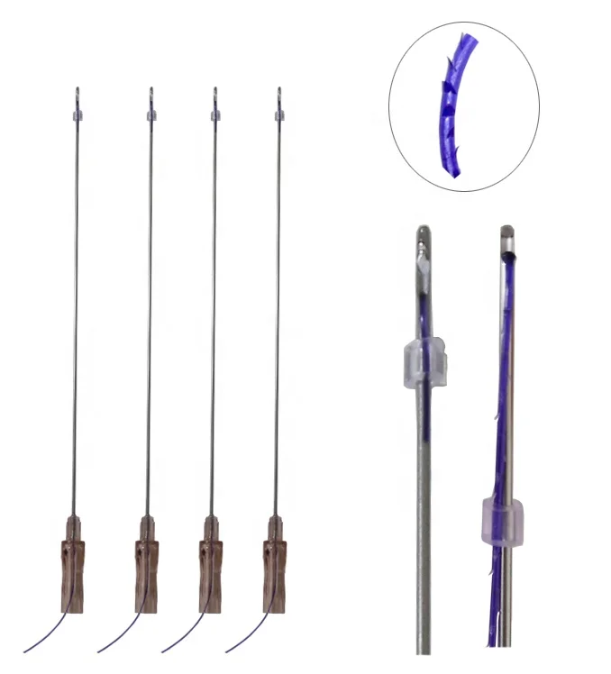 Long Lifting Effect 19g 20g 100mm 400mm Barbed Suture Eye Brows Lifting Remove Double Chin Double Needle Pdo Threads