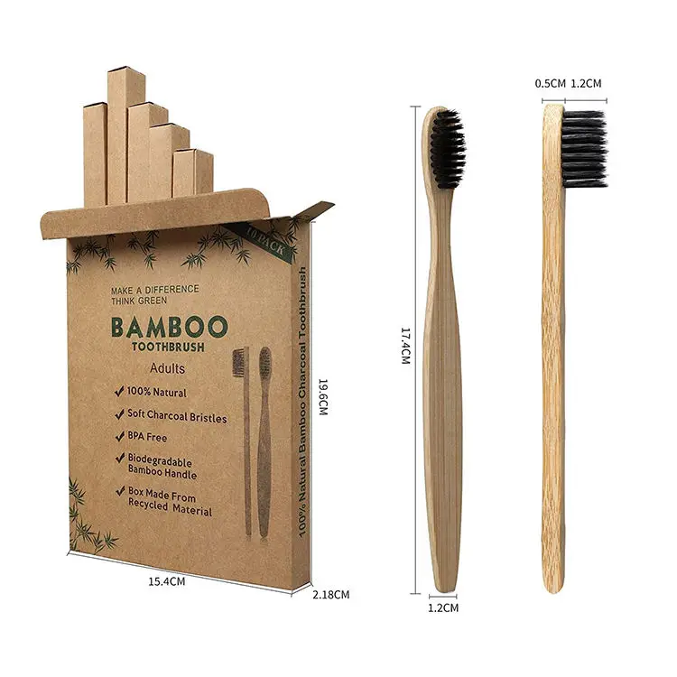 Free Sample 100% biodegradable eco friendly cepillo de bambu natural organic adult brosse a dent bamboo toothbrush