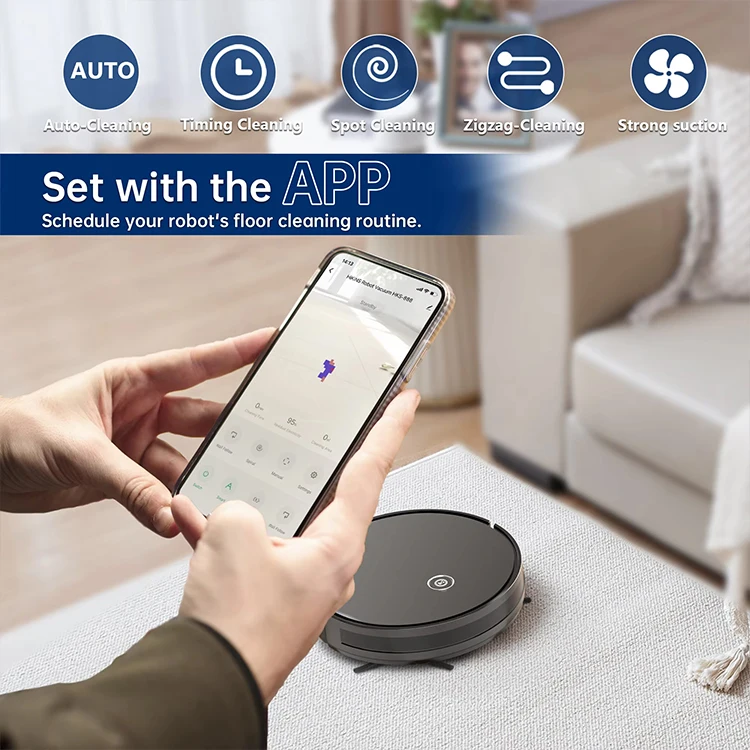 Aspiradora smart stofzuiger Self-Emptying Robot Vacuum Cleaner Gyroscope Navigation for Household Use Sweeps Wet Dry Dirt