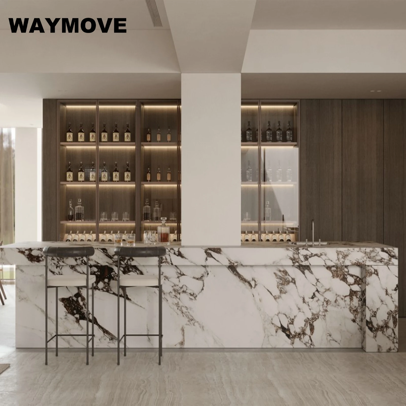 Роскошные кухонные шкафы WAYMOVE элегантная кухонная мебель для сложных кухонь
