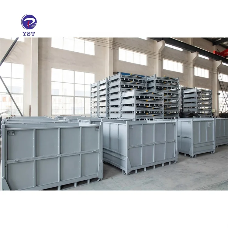 Складная складная металлическая стальная коробка для хранения поддонов промышленного