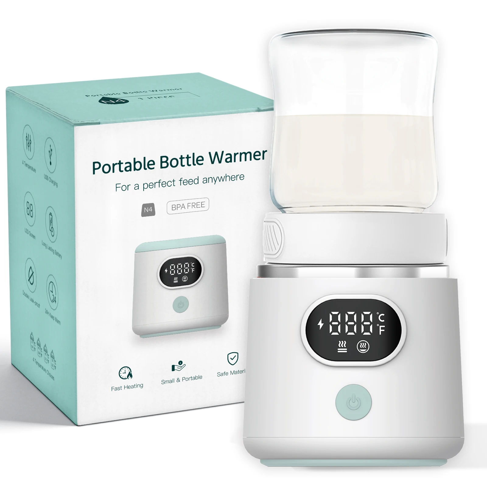 Wholesale Small Size Design Baby Milk Bottle Warmer Portable Bottle Wireless Warmer Thermostat Portable Bottle Warmer