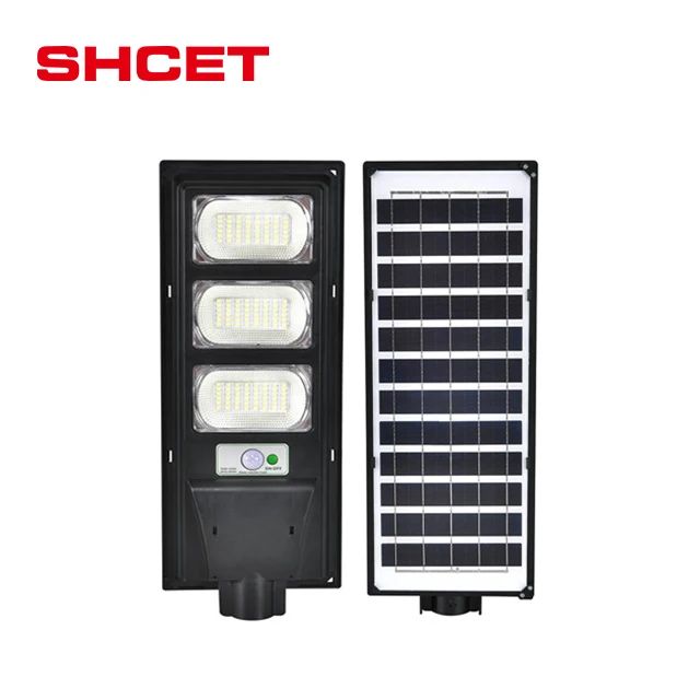 2024 Outdoor 3000 SMD led panel solar light motion sensor  private all in one  remote 200W street lamp with pole