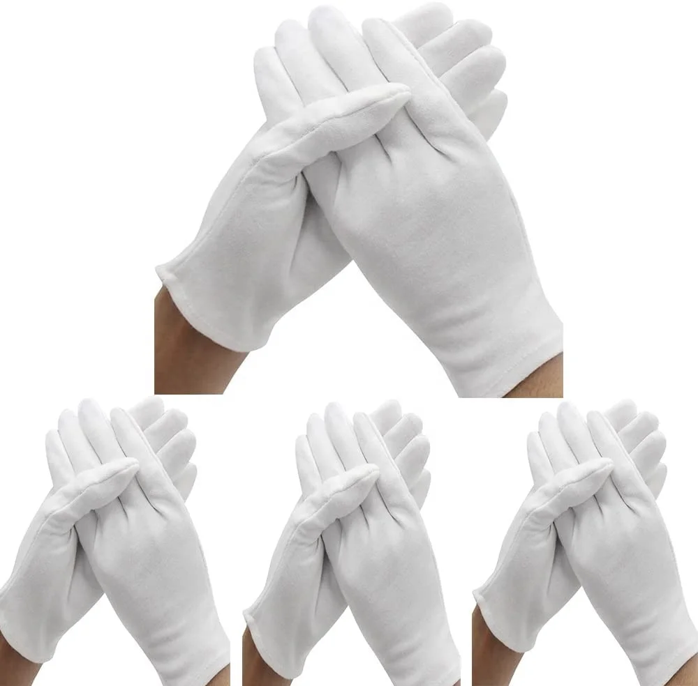comfortable soft 100% Cotton Glove White Touch Screen Work Gloves Cotton Work