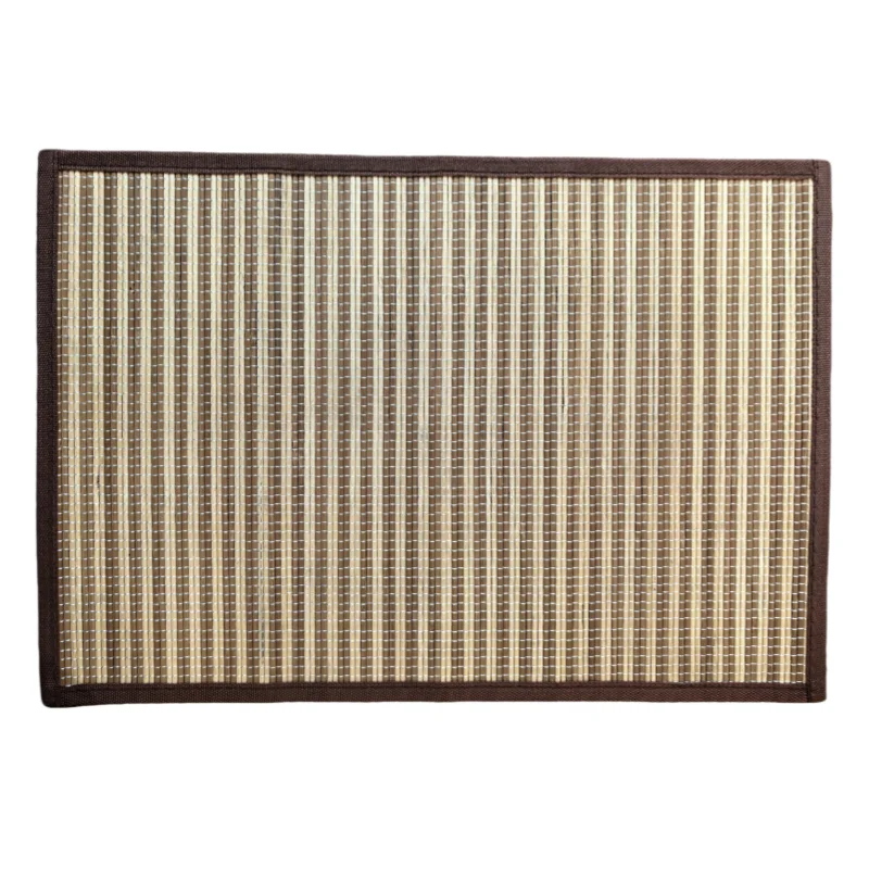 Widely used customized carbonization and white color art decoration bamboo meal mat