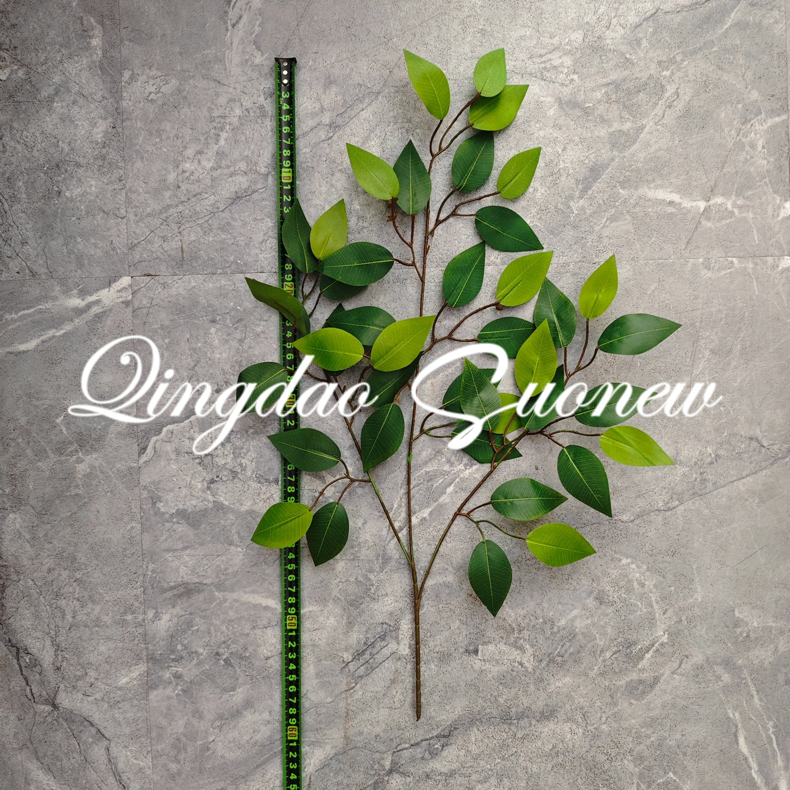 SN-D110 High Quality Artificial Flame Retardant Banyan Leaves For Decoration For Outdoor Props Leaf Artificial Plants