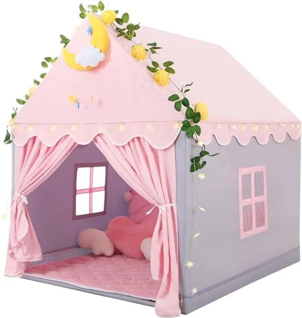 Kids Tent with Padded Mat,  Kids Playhouse Play Tents for Toddlers - Kids Play Tent Indoor Toy House Gifts for Girls Boys