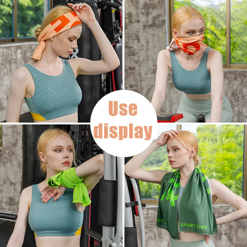 Wholesale Custom Polyester Microfiber Ice Sports Fitness Cooling Towel Cold Quick Dry Gym Sweat Sports Sublimation Towels Set