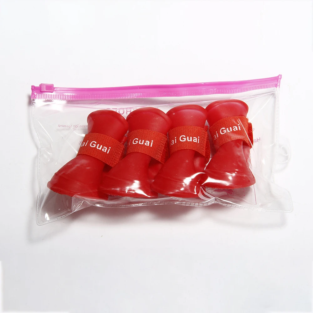 4 Pcs Dog Waterproof Shoes Dog Rain Boots Non-Slip Anti Skid Pet Shoes for small Medium Dogs