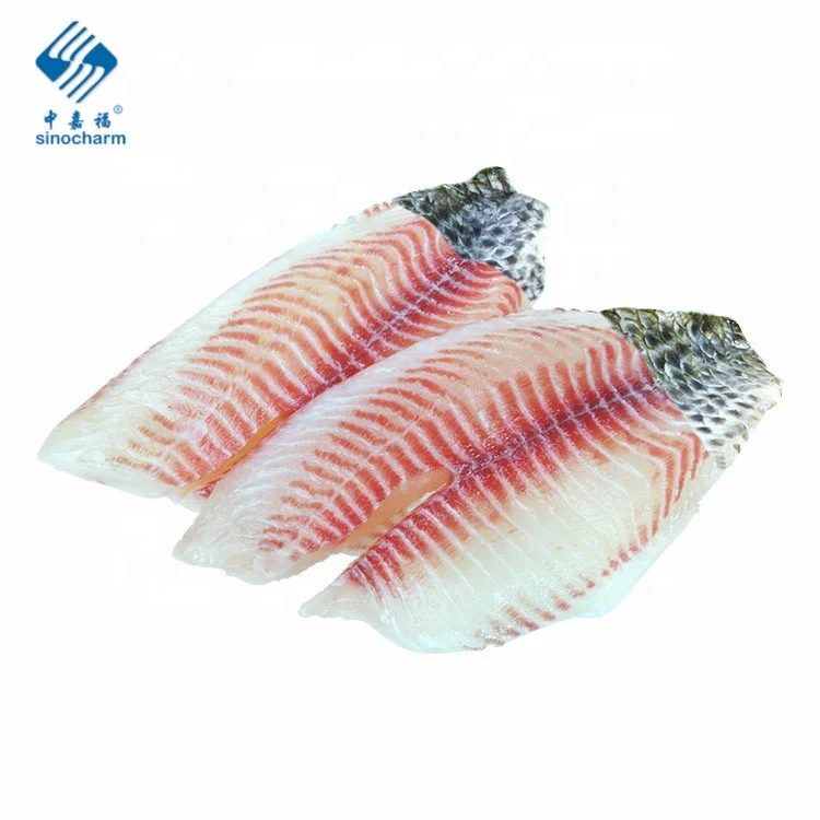 Sinocharm Skin on Tail Tilapia Fillet Frozen Fish Frozen IQF Tilapia