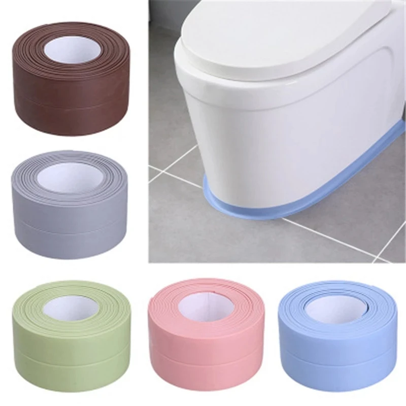 Bathroom Kitchen Accessories Shower Bath Sealing Strip Tape Caulk Strip Self Adhesive Waterproof Wall Sticker Sink Edge Tape