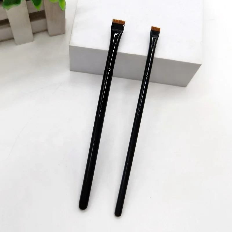 Wolf Tail Hair Super Thin Angled Flat Gel Eyeliner Brushes Fine Sharp Eyebrow Brush Brow Contour Brush