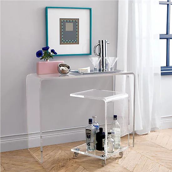 VONVIK Custom Acrylic Clear Acrylic Console Table/Coffee Table