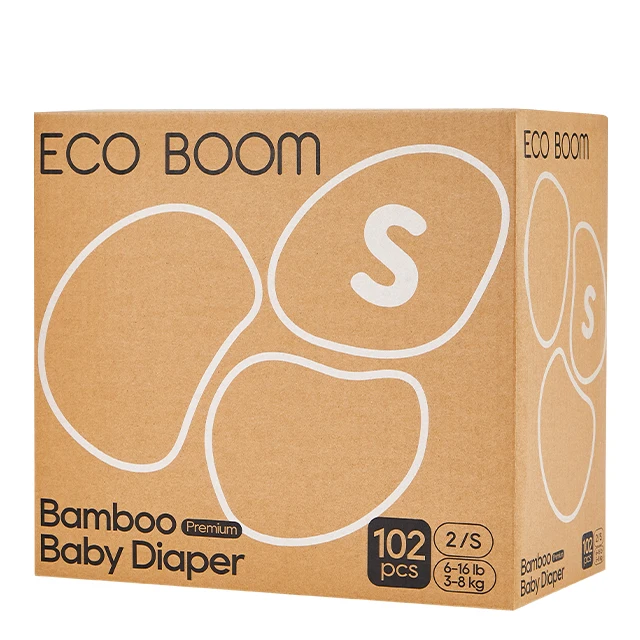 ECO BOOM подгузник источник биоразлагаемый одноразовый натуральный хлопок Компостируемый сухой