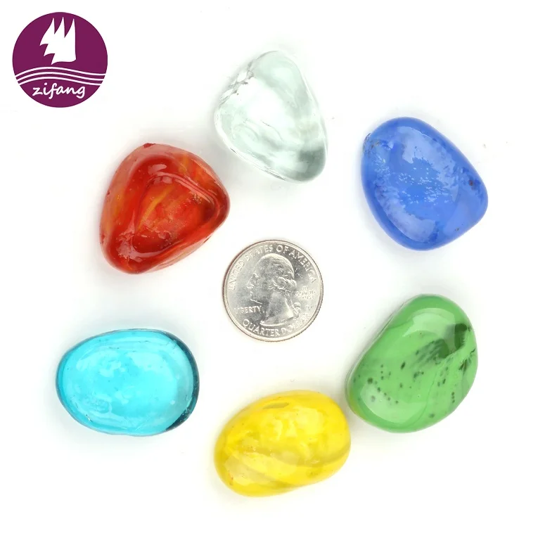 Delectable river stones for garden colorful high quality glass stones