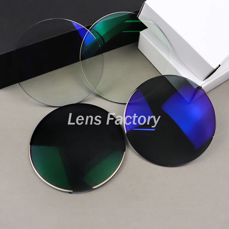 Prescription Lenses 1.56 Blue Cut Photo Grey Eyeglass Photochromic Optical Lenses Single Vision Resin Clear Optical Lens