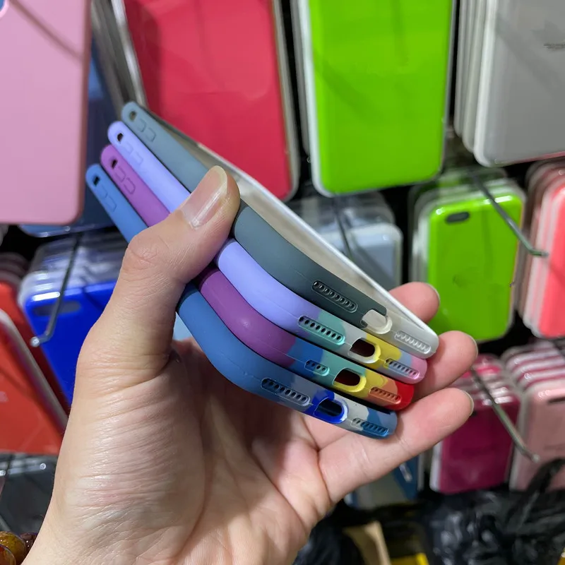 Fashion Rainbow silicone phone Case Cheap Protective case Colorful Series Mobile Silicone Phone Case