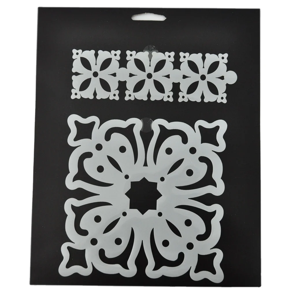 2pcs white plastic assorted stencil set