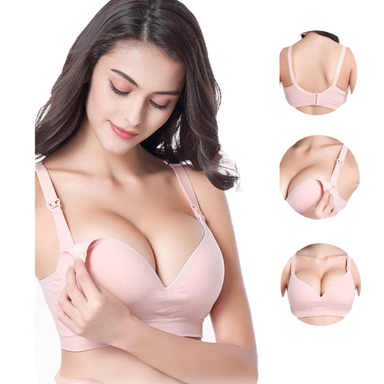 
Manufacturer Breastfeeding Elastic Supportive Maternity Bra Nursing Comfy V-neck Cotton Feeding Pregnancy Nursing Bra 