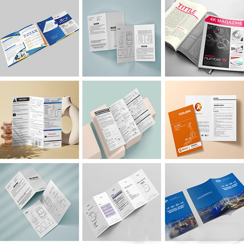 Wholesale custom printing luxury folding brochure flyer service print instruction booklet user manual