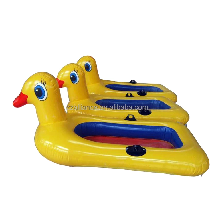 Renting inflatable duck boat PVC cartoon boat for swimming pool water games OEM factory