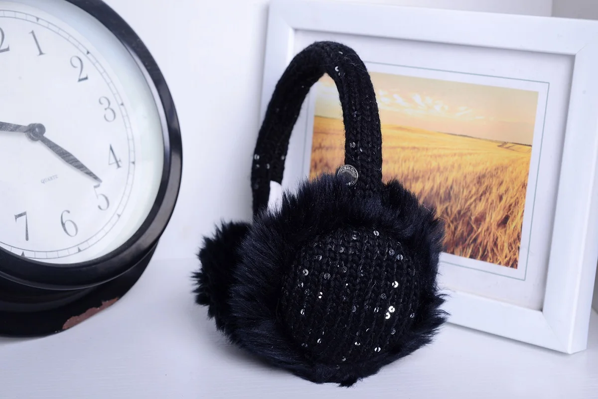 Winter warm earmuffs ladies foldable earmuffs cute version plush plus velvet windproof ear warmer