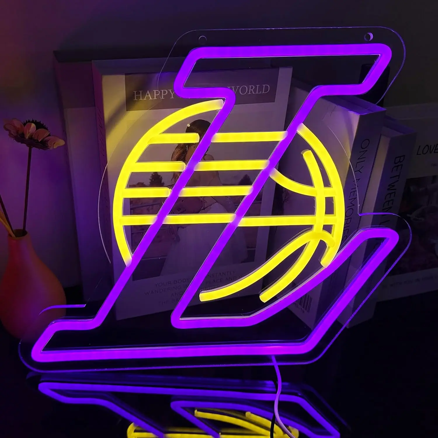Laker баскетбольная команда логотип светодиодный неоновый свет знак Настенный декор для мужчин пещерный Бар Паб Подростковая игровая комната мальчиков подарки на день рождения