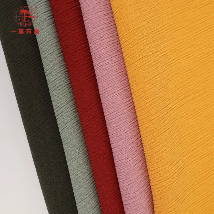 100D polyester crinkle chiffon plain comfortable chiffon fabric