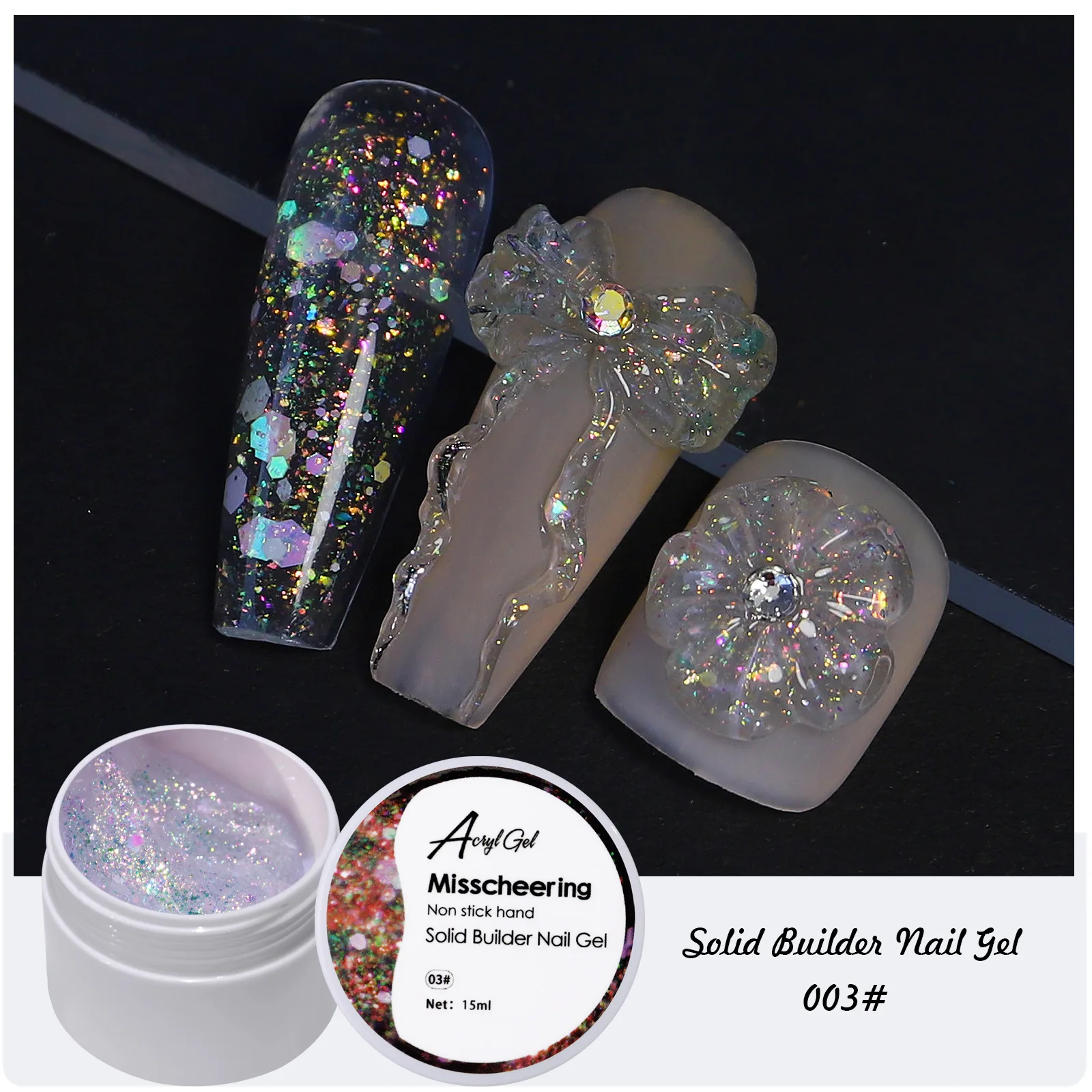 15ml solid non stick builder nail gel polish glitter solid nails uv gel acrylic extension solid nail glue