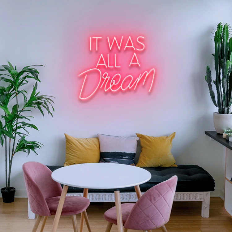 Koncept Drop Shipping 20 Inch IT WAS ALL A Dream business sign Custom Neon Advertising LED Neon Sign