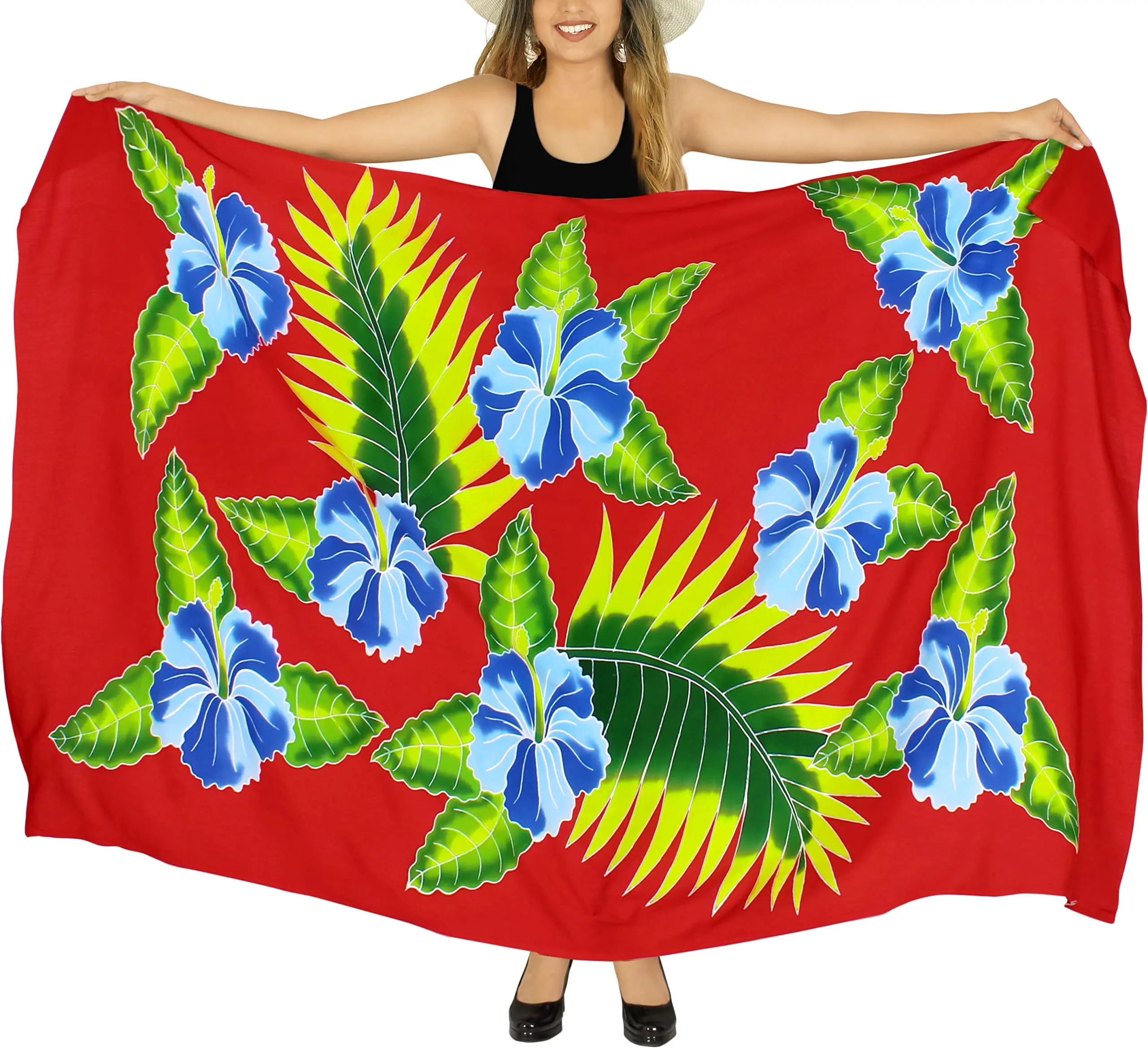 Hawaiian Lavalava Professional Manufacturer Flowers Print Women Beach Towel Customized Comfortable Wrap Swimwear Beach Sarong