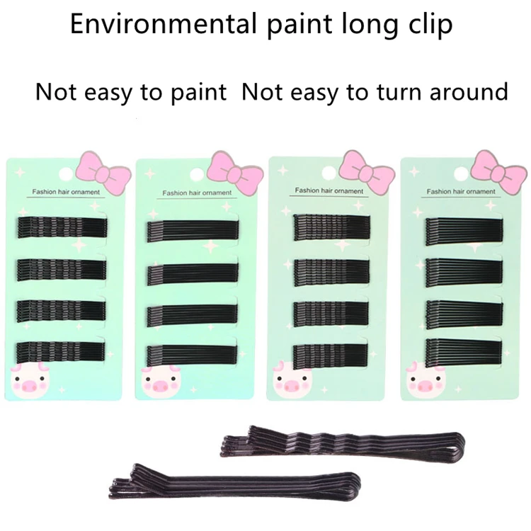 6CM/5CM straight wavy steel wire hairpin Black simple Bob pin wholesale hair pin girls accessories