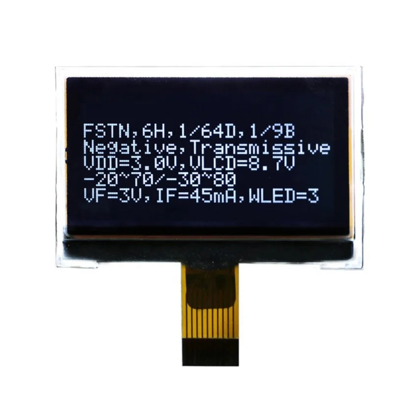 2.4 Inch Graphic 128X64 Dots FSTN Cog LCD Display Module
