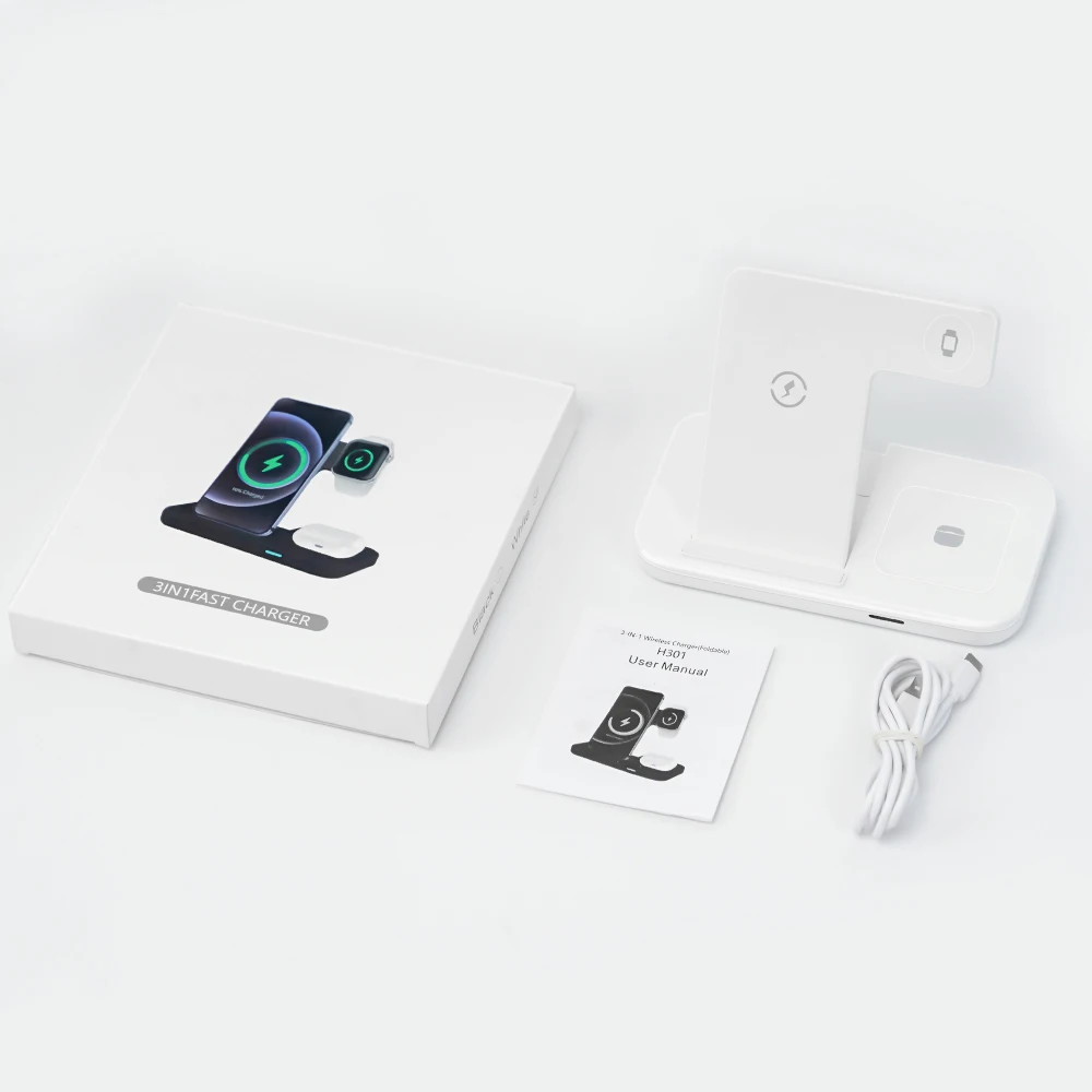3 in 1 wireless charger dock station foldable