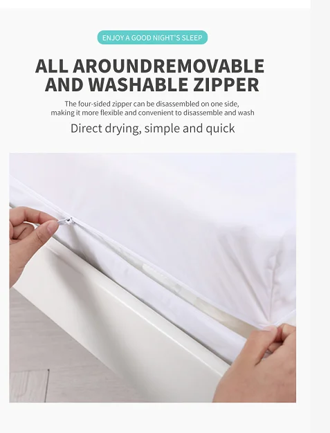 Wholesale OEM/ODM mattress protector Hypoallergenic Matress Cover Cooling Soft Waterproof Bed Cover