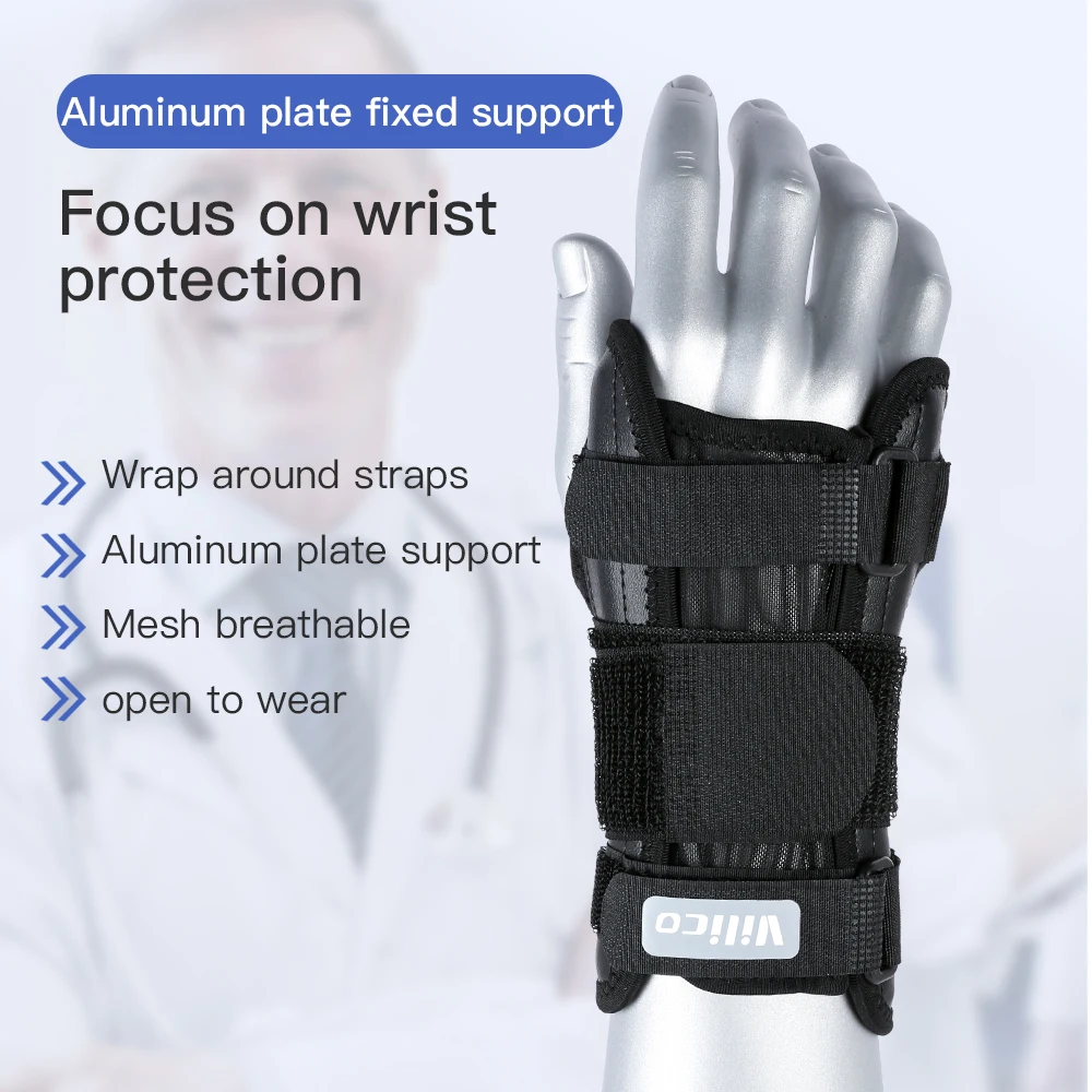 Carpal Tunnel Wrist Brace for Men and Women Metal Wrist Splint for Hand and Wrist Support and Tendonitis Arthritis Pain Relief